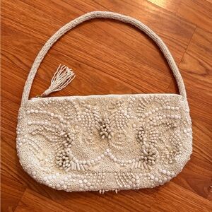 White beaded bag - NWOT